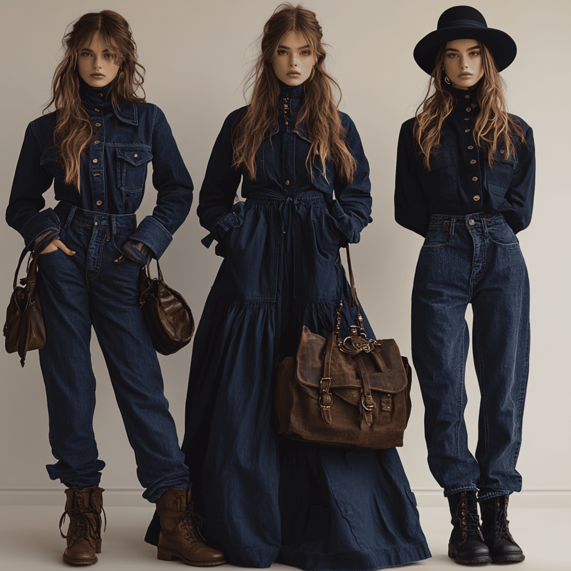 Le denim brut indigo fonce